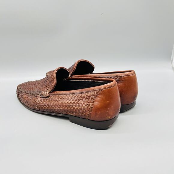 Tommy Bahama Shoes Mens 9 Brown Leather Woven Loafers Slip On Casual Comfort main image 10